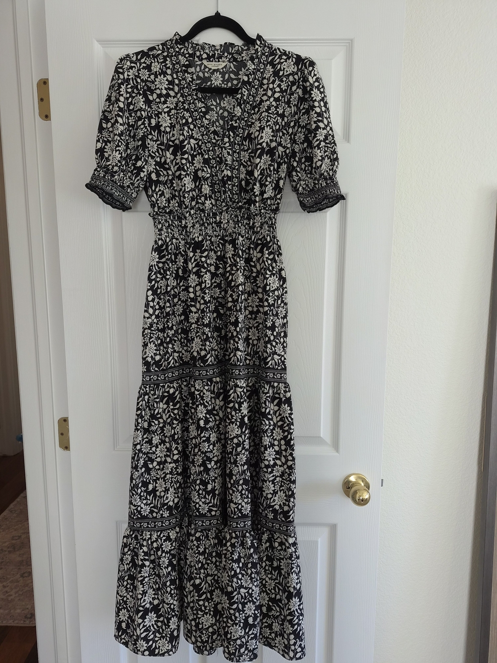 Max Studio Black and White Floral Maxi Dress